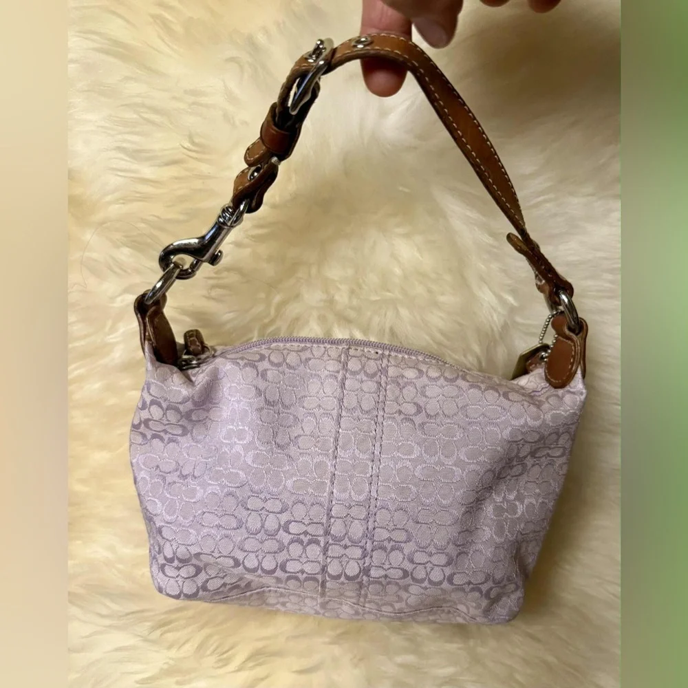 Vintage Coach Beige and Brown Signature Mini Bag - Picture 1 of 7